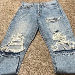Aeropostale Super High Rise Straight Women’s Distressed Blue Jeans Size 6R